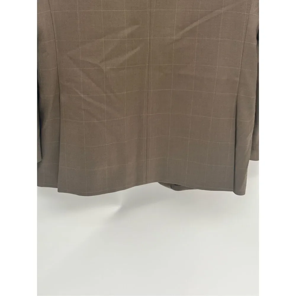 Jos. A Bank Blazer Travelers Collection Tailored‎ Fit  Men 42R Brown Check Wool